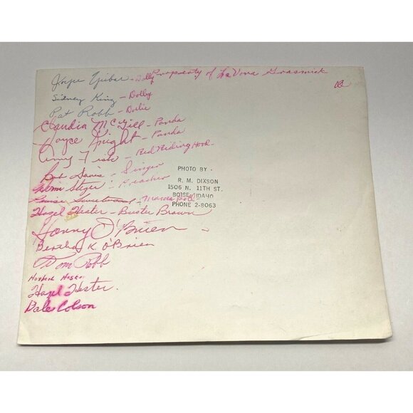 Vtg Cast Photo Stage Play Group Portrait Boise Idaho Theater Member Names - Picture 2 of 10